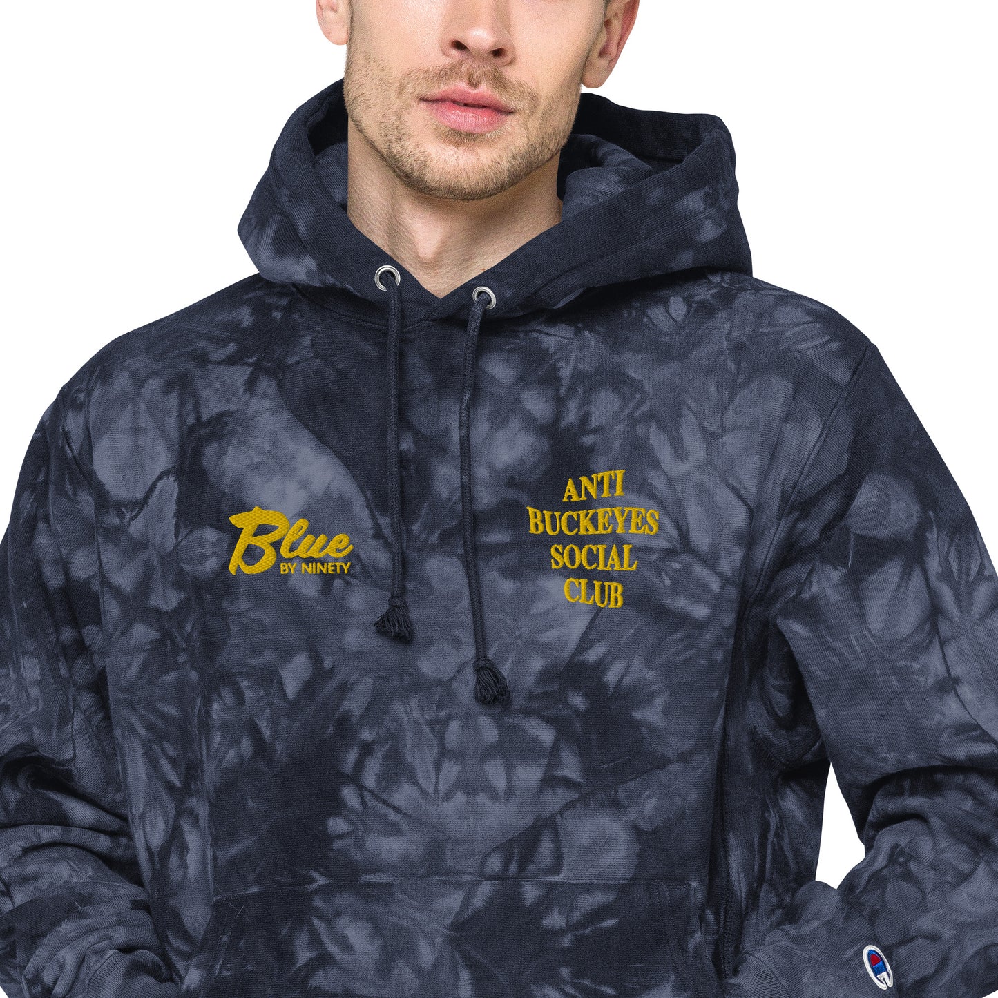 OVERSIZED Anti Buckeyes Social Club Champion tie-dye hoodie